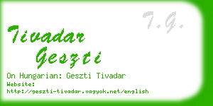 tivadar geszti business card